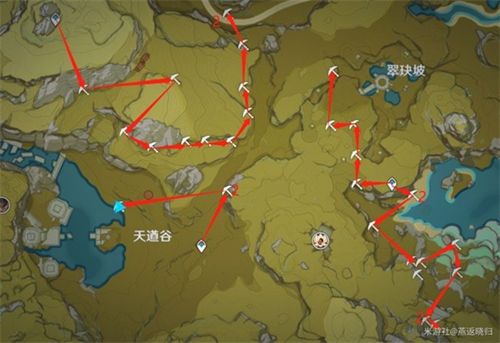 原神3.3璃月石珀采集路线图